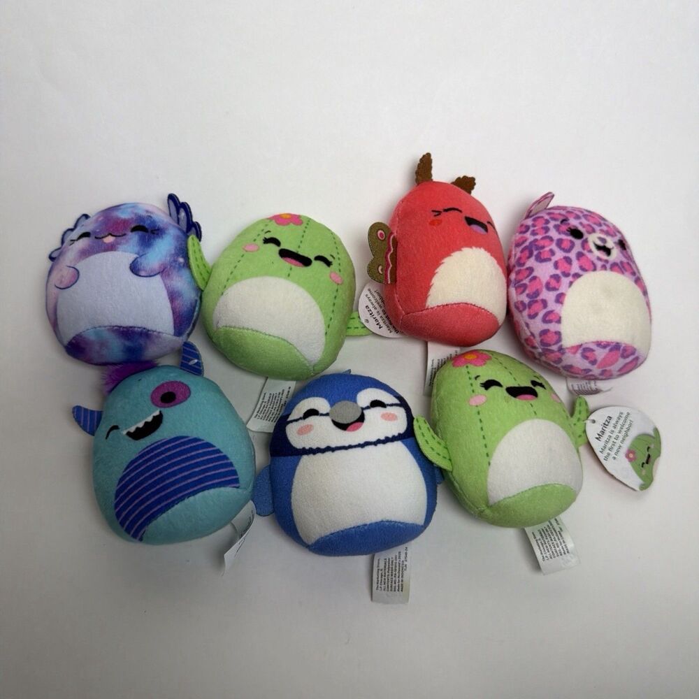 McDonalds Squishmallows Happy Meal Stuffed Plush Toys Lot of 7 Mini Plush 2"